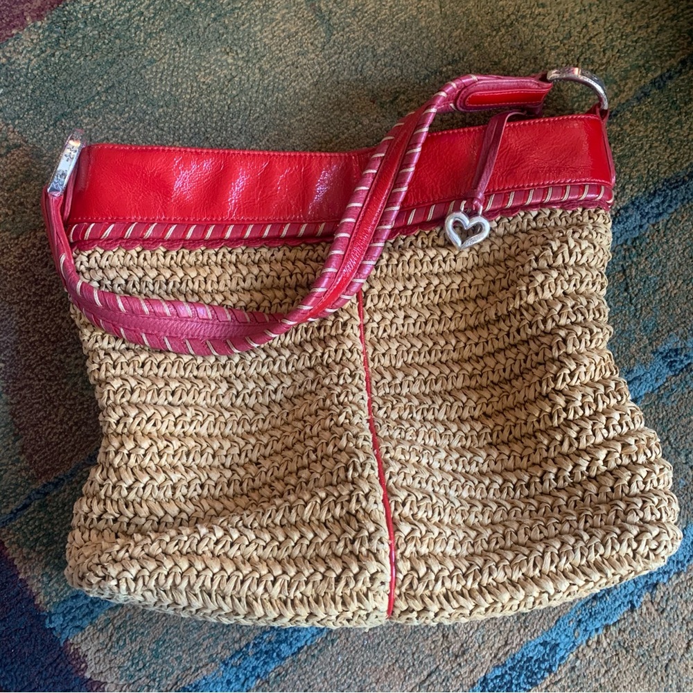 Darling Brighton bag trimmed in red patent leather with silver hardware